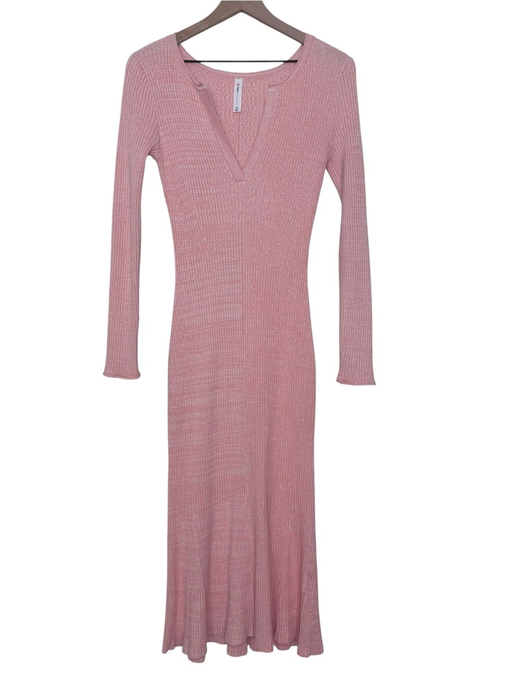 Anthropologie Daily Practice XS Alla Pink Ribbed Midi Knit Sweater Dress